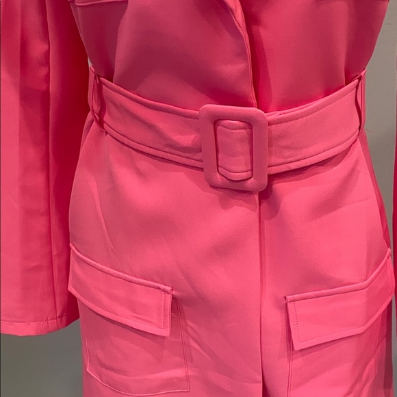 Women's bubblegum Pink Belted dress small - Picture 5 of 5